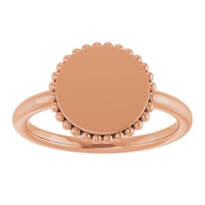 Engravable Beaded Signet Ring