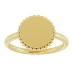Engravable Beaded Signet Ring
