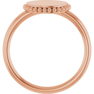 Engravable Beaded Signet Ring