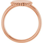 Engravable Beaded Signet Ring