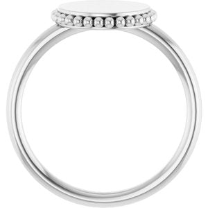 Engravable Beaded Signet Ring