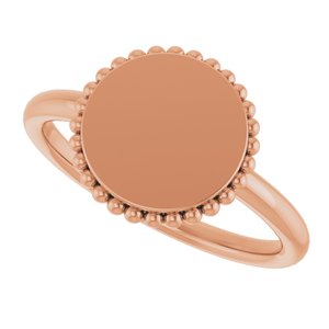 Engravable Beaded Signet Ring