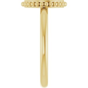 Engravable Beaded Signet Ring
