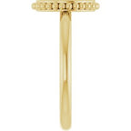 Engravable Beaded Signet Ring
