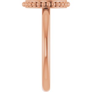 Engravable Beaded Signet Ring