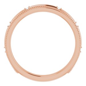 Beaded Edge Accented Comfort-Fit Band