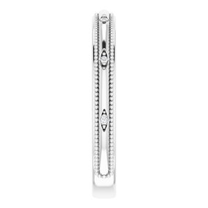 Beaded Edge Accented Comfort-Fit Band