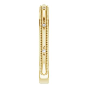 Beaded Edge Accented Comfort-Fit Band