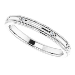 Beaded Edge Accented Comfort-Fit Band