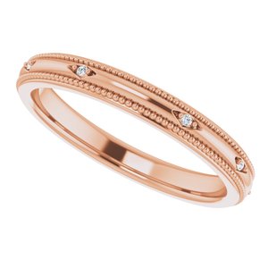 Beaded Edge Accented Comfort-Fit Band