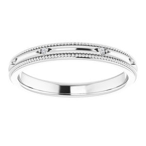 Beaded Edge Accented Comfort-Fit Band