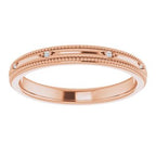Beaded Edge Accented Comfort-Fit Band