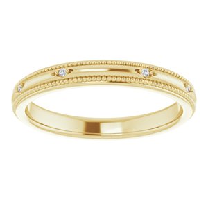 Beaded Edge Accented Comfort-Fit Band