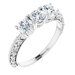 Milgrain Sculptural Three-Stone Anniversary Band