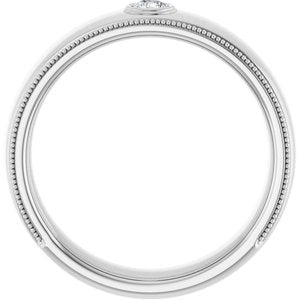 Milgrain Stepped-Edge Bezel-Set Solitaire Band