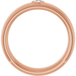 Milgrain Stepped-Edge Bezel-Set Solitaire Band