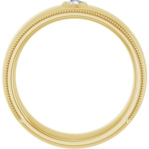 Milgrain Stepped-Edge Bezel-Set Solitaire Band