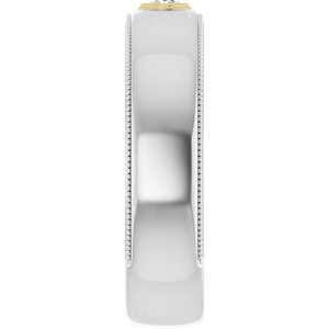 Milgrain Stepped-Edge Bezel-Set Solitaire Band