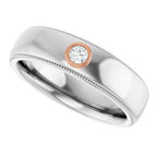 Milgrain Stepped-Edge Bezel-Set Solitaire Band