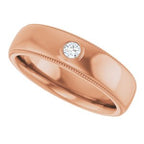Milgrain Stepped-Edge Bezel-Set Solitaire Band