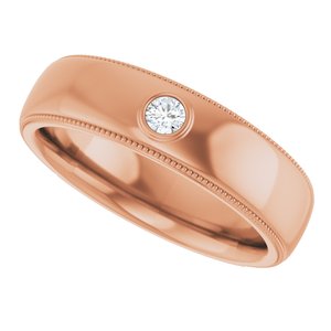 Milgrain Stepped-Edge Bezel-Set Solitaire Band