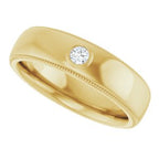Milgrain Stepped-Edge Bezel-Set Solitaire Band