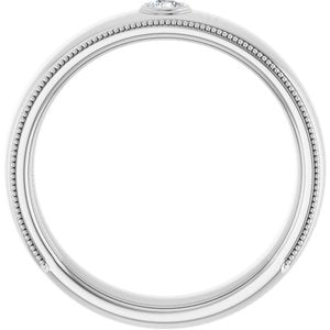 Milgrain Stepped-Edge Bezel-Set Solitaire Band