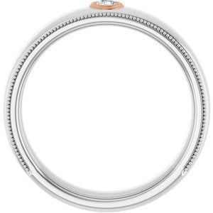 Milgrain Stepped-Edge Bezel-Set Solitaire Band