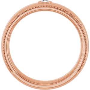 Milgrain Stepped-Edge Bezel-Set Solitaire Band