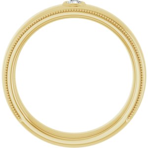 Milgrain Stepped-Edge Bezel-Set Solitaire Band