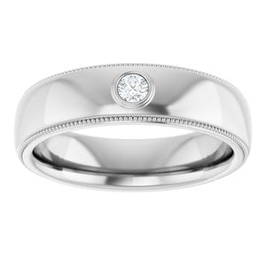 Milgrain Stepped-Edge Bezel-Set Solitaire Band