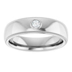Milgrain Stepped-Edge Bezel-Set Solitaire Band