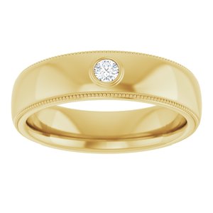 Milgrain Stepped-Edge Bezel-Set Solitaire Band