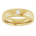 Milgrain Stepped-Edge Bezel-Set Solitaire Band