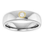 Milgrain Stepped-Edge Bezel-Set Solitaire Band