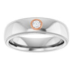 Milgrain Stepped-Edge Bezel-Set Solitaire Band