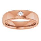 Milgrain Stepped-Edge Bezel-Set Solitaire Band