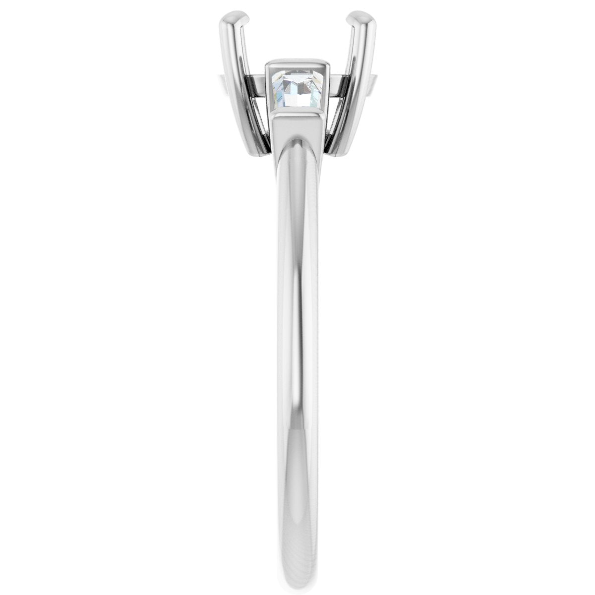 Baguette Accented Engagement Ring