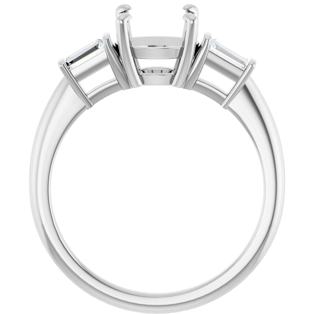 Baguette Accented Engagement Ring