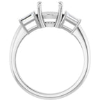Baguette Accented Engagement Ring