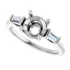 Baguette Accented Engagement Ring