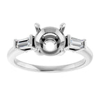 Baguette Accented Engagement Ring