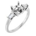 Baguette Accented Engagement Ring