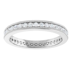 Channel-Set Milgrain Edge Eternity Band