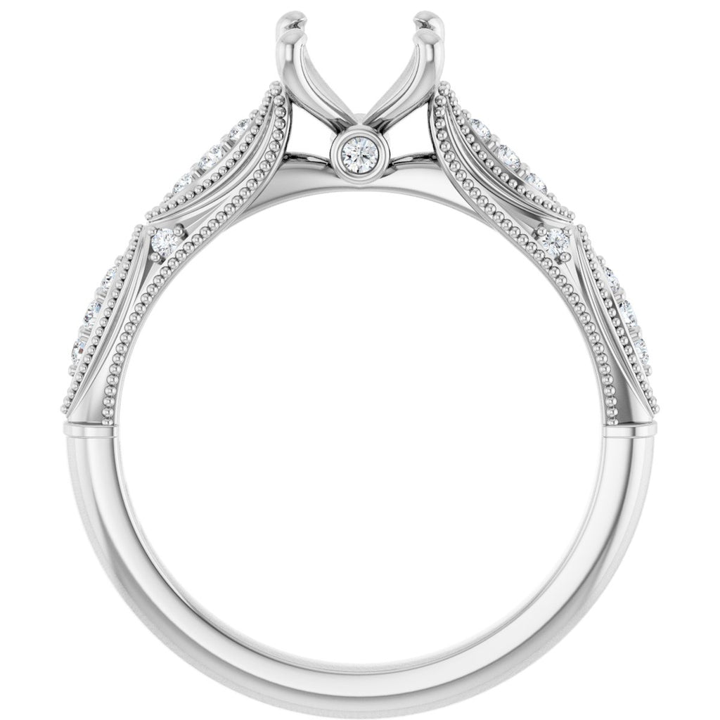 Accented Sculptural Engagement Ring