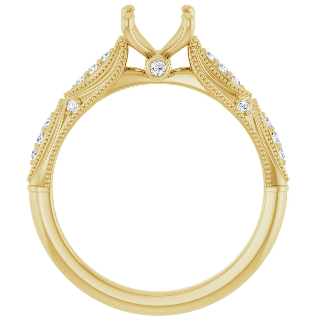 Accented Sculptural Engagement Ring
