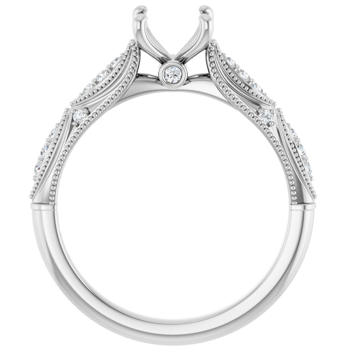 Accented Sculptural Engagement Ring