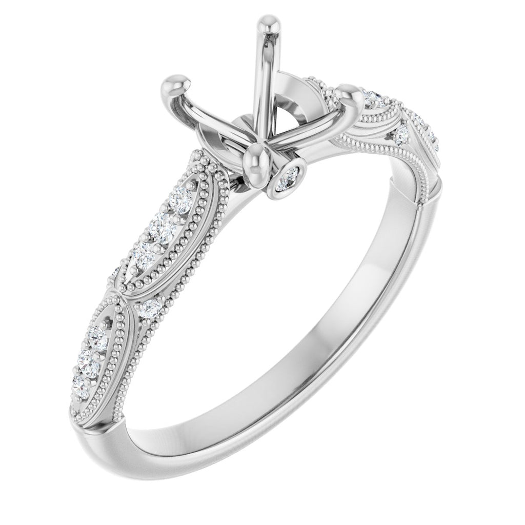 Accented Sculptural Engagement Ring