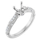 Accented Sculptural Engagement Ring