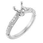 Accented Sculptural Engagement Ring